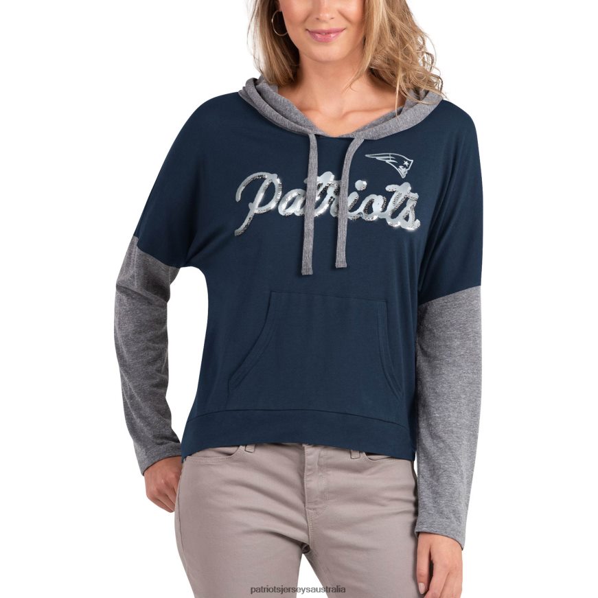 Women Touch Navy/Gray Without Limits Pullover Hoodie ZZ06V22373 Patriots Jersey Clothing