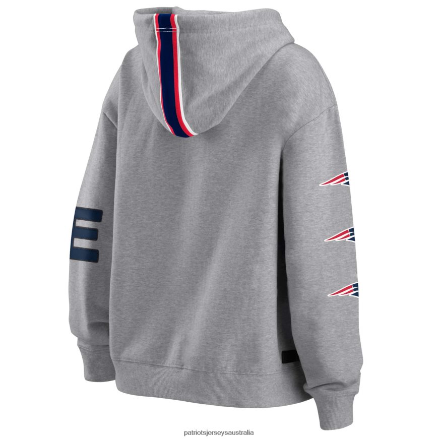 Women WEAR by Erin Andrews Gray Full-Zip Hoodie ZZ06V22412 Patriots Jersey Clothing