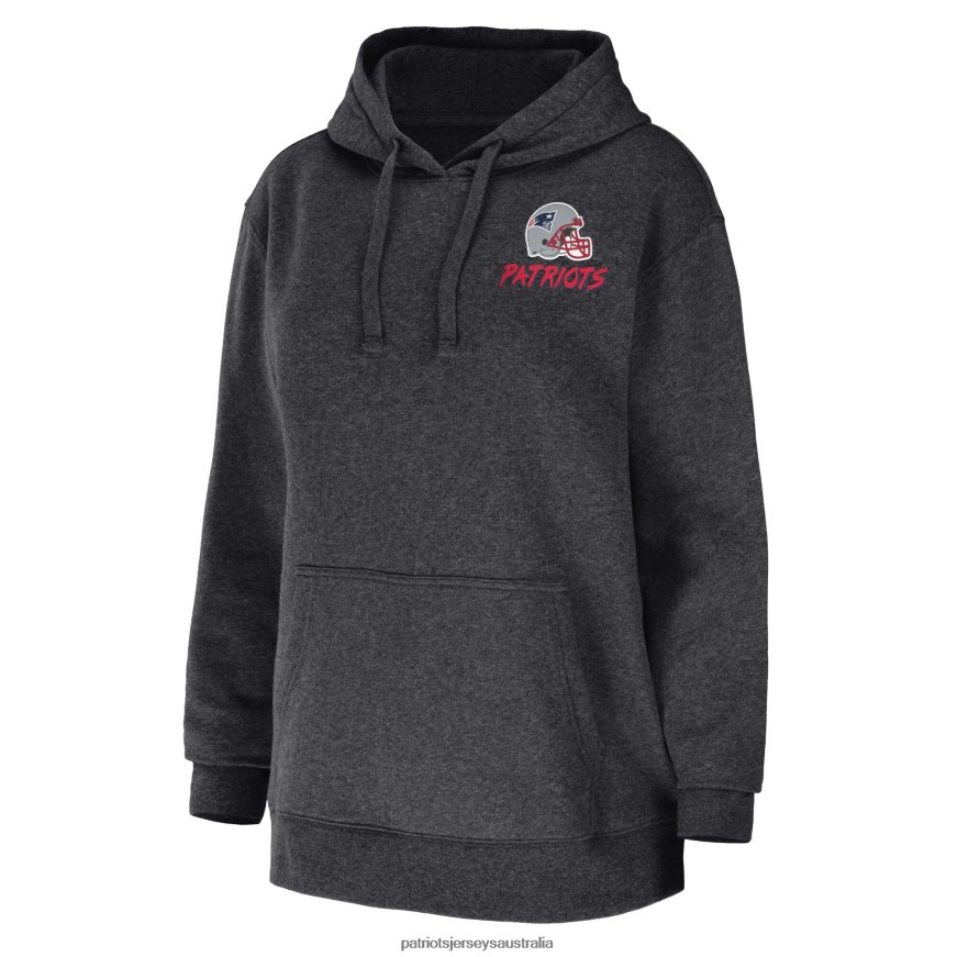 Women WEAR by Erin Andrews Heather Charcoal Fleece Pullover Hoodie ZZ06V22381 Patriots Jersey Clothing