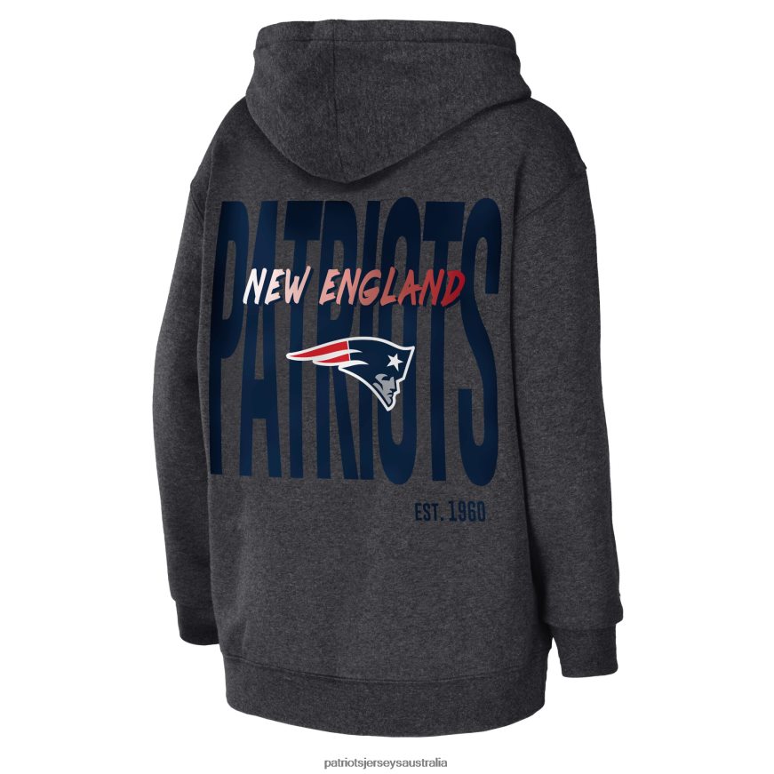 Women WEAR by Erin Andrews Heather Charcoal Fleece Pullover Hoodie ZZ06V22381 Patriots Jersey Clothing