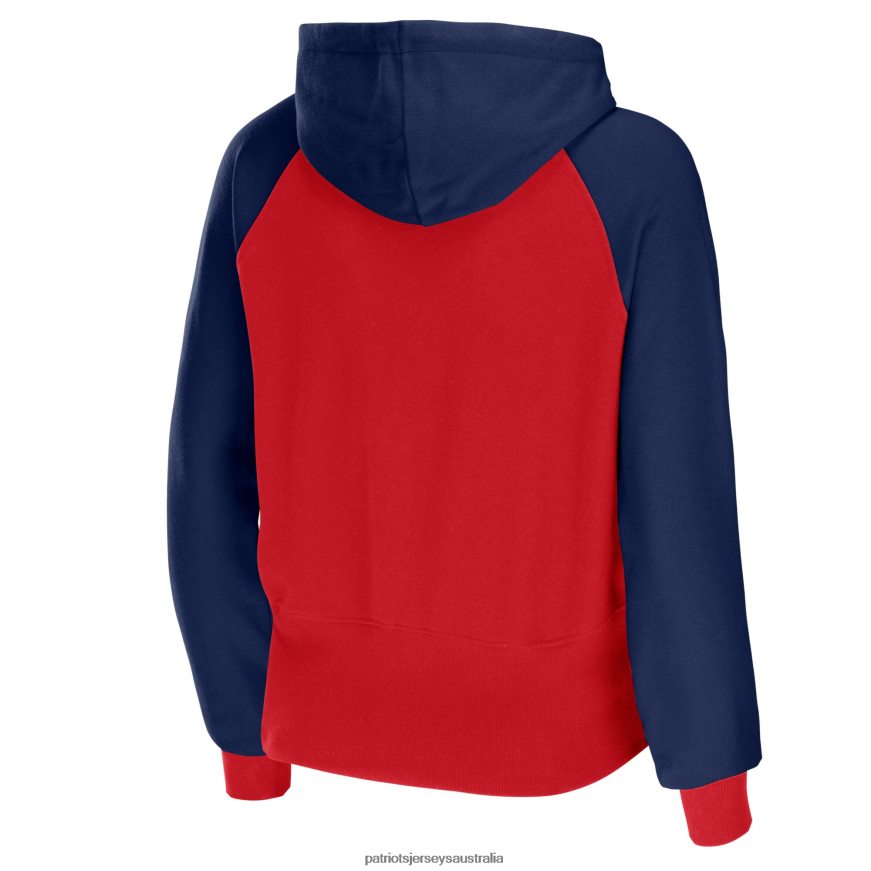 Women WEAR by Erin Andrews Red Colorblock Lightweight Full-Zip Hoodie ZZ06V22413 Patriots Jersey Clothing