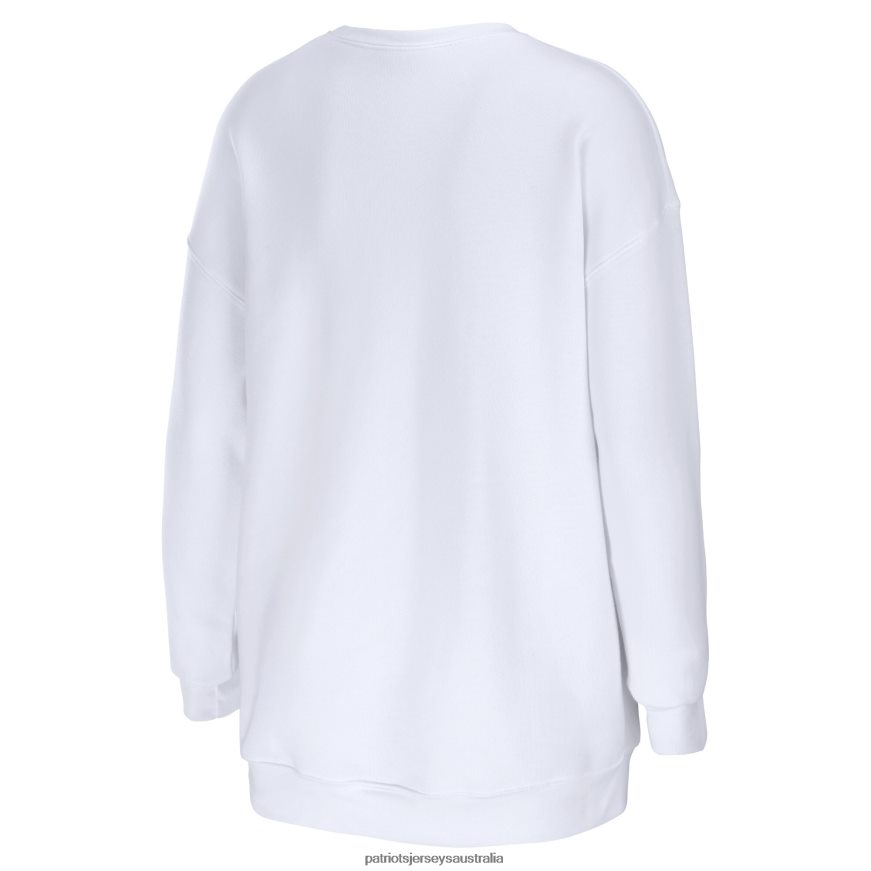 Women WEAR by Erin Andrews White Oversized Pullover Sweatshirt ZZ06V22380 Patriots Jersey Clothing