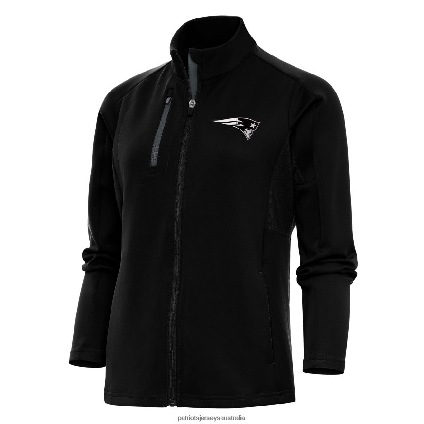 Women Antigua Black/Charcoal Metallic Logo Generation Full-Zip Jacket ZZ06V21042 Patriots Jersey Clothing
