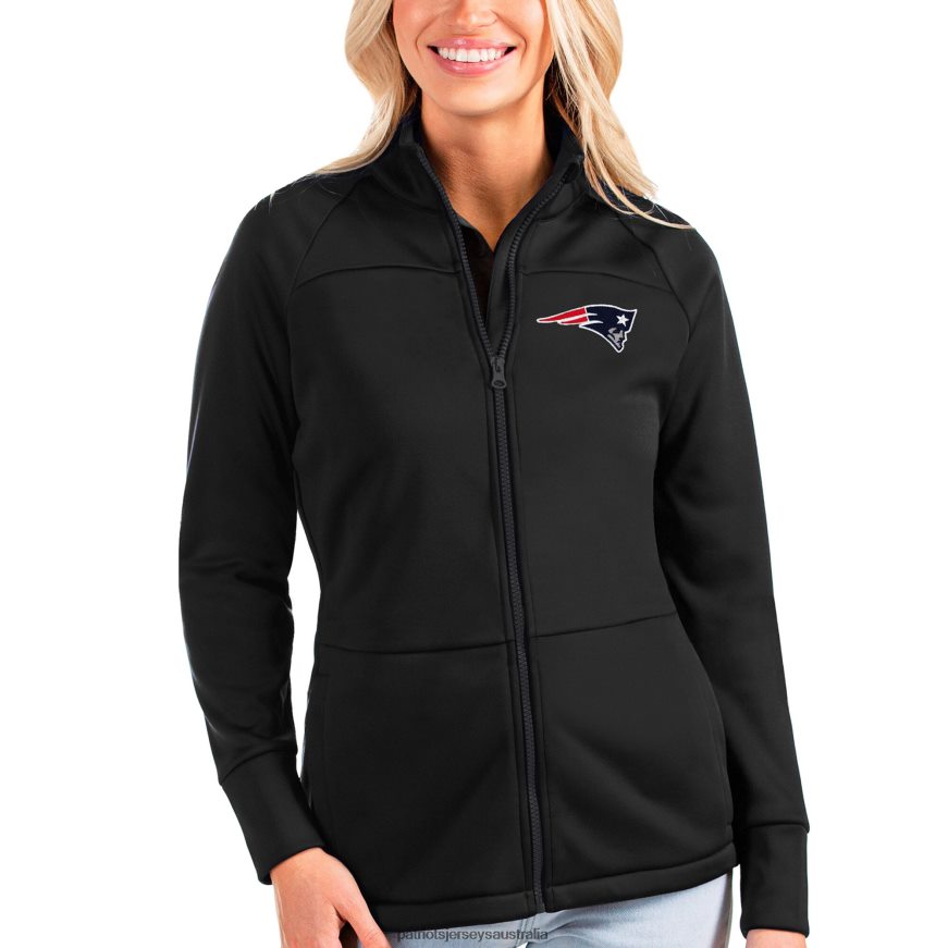 Women Antigua Black Links Full-Zip Golf Jacket ZZ06V21071 Patriots Jersey Clothing