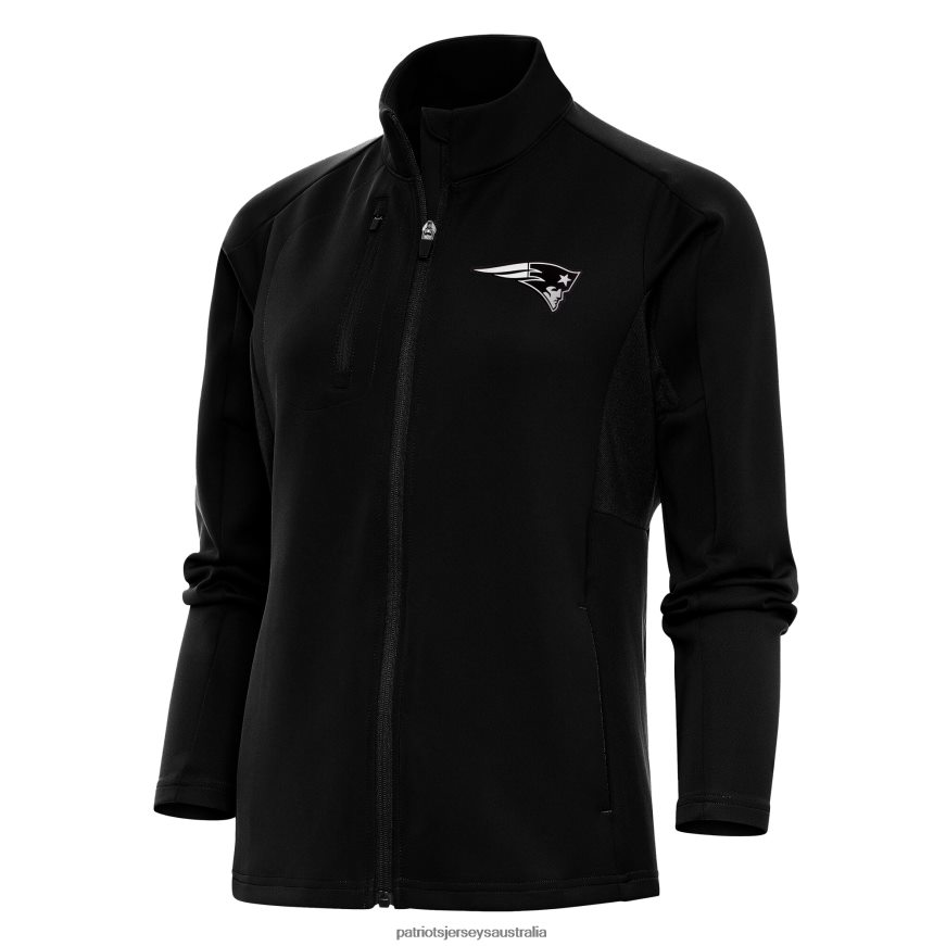 Women Antigua Black Metallic Logo Generation Full-Zip Jacket ZZ06V2930 Patriots Jersey Clothing