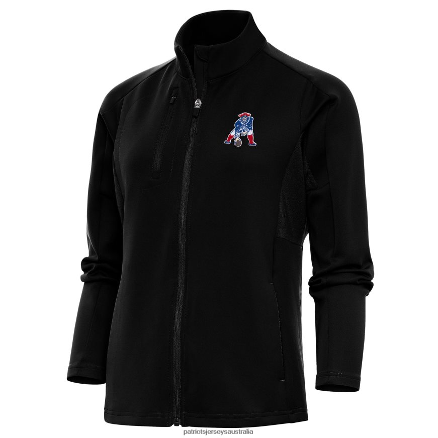 Women Antigua Black Throwback Logo Generation Full-Zip Jacket ZZ06V2989 Patriots Jersey Clothing