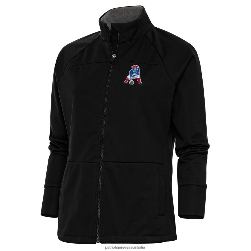 Women Antigua Black Throwback Logo Links Full-Zip Golf Jacket ZZ06V21000 Patriots Jersey Clothing