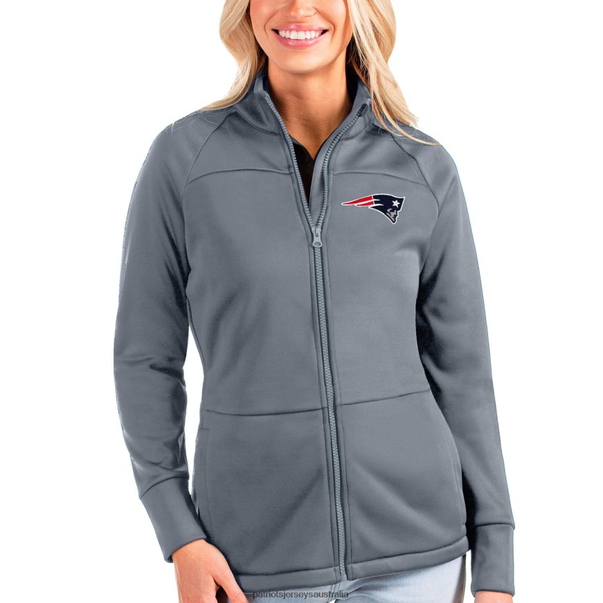 Women Antigua Gray Links Full-Zip Golf Jacket ZZ06V21068 Patriots Jersey Clothing