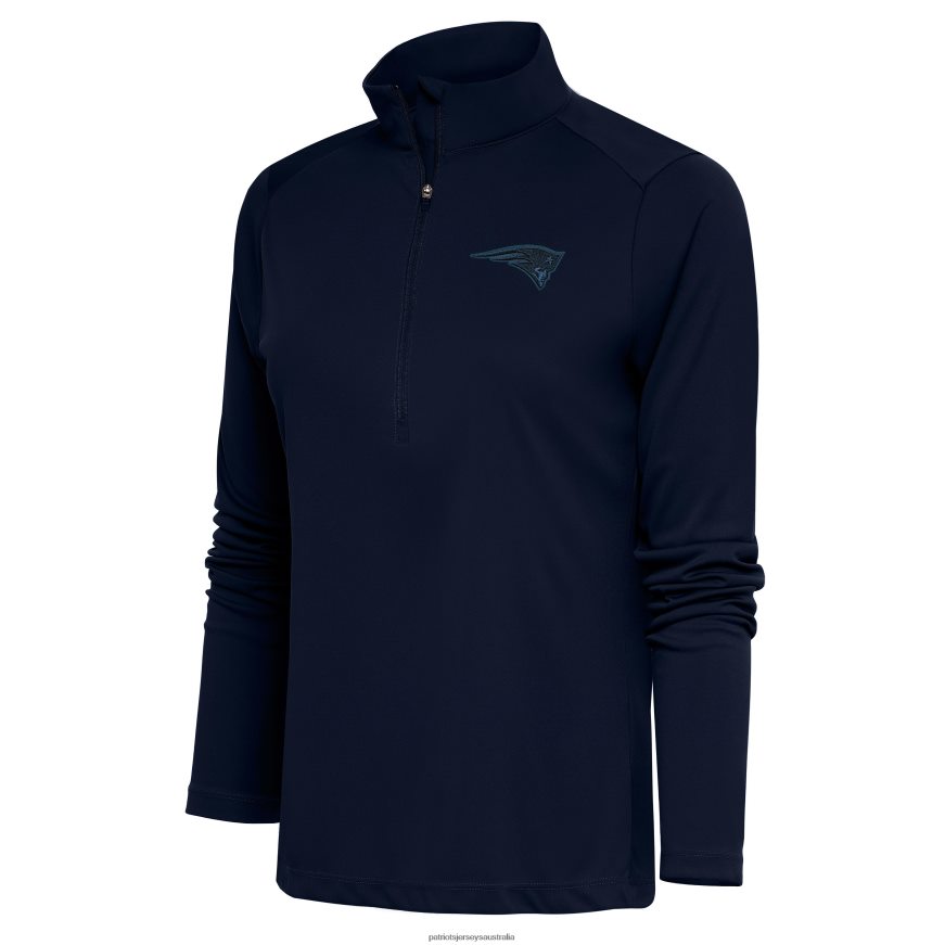 Women Antigua Navy Tonal Logo Tribute Half-Zip Top ZZ06V2977 Patriots Jersey Clothing