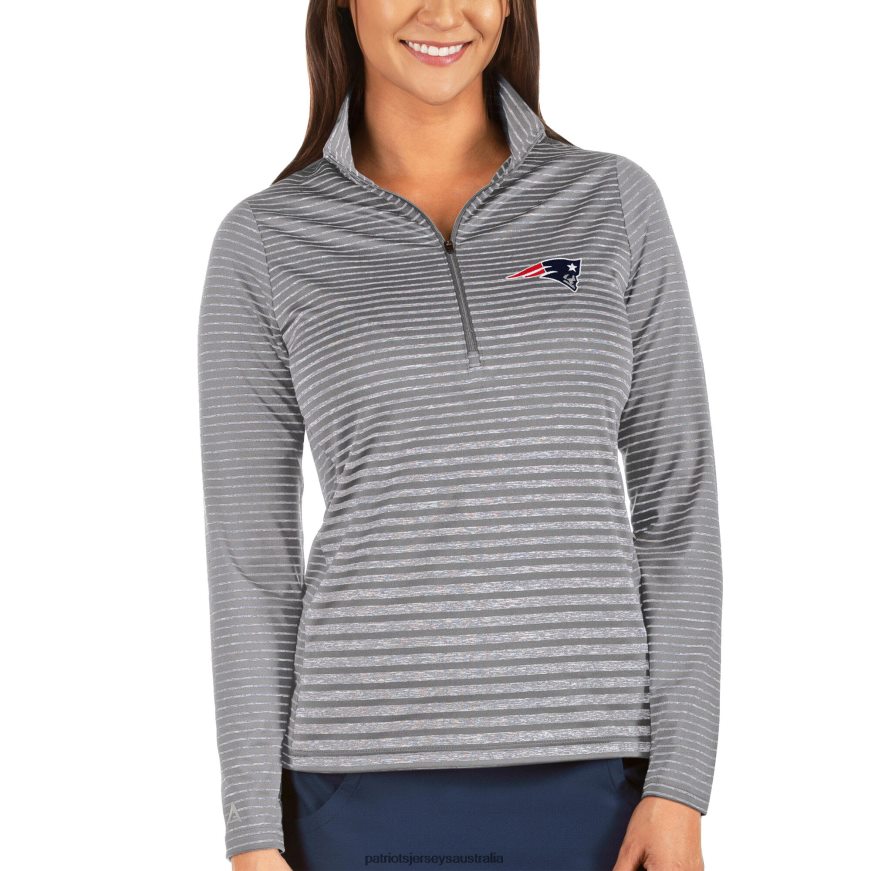 Women Antigua Silver Pace Half-Zip Pullover Jacket ZZ06V2962 Patriots Jersey Clothing
