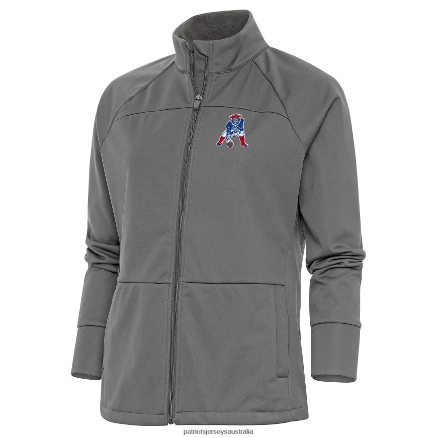 Women Antigua Steel Throwback Logo Links Full-Zip Golf Jacket ZZ06V21001 Patriots Jersey Clothing