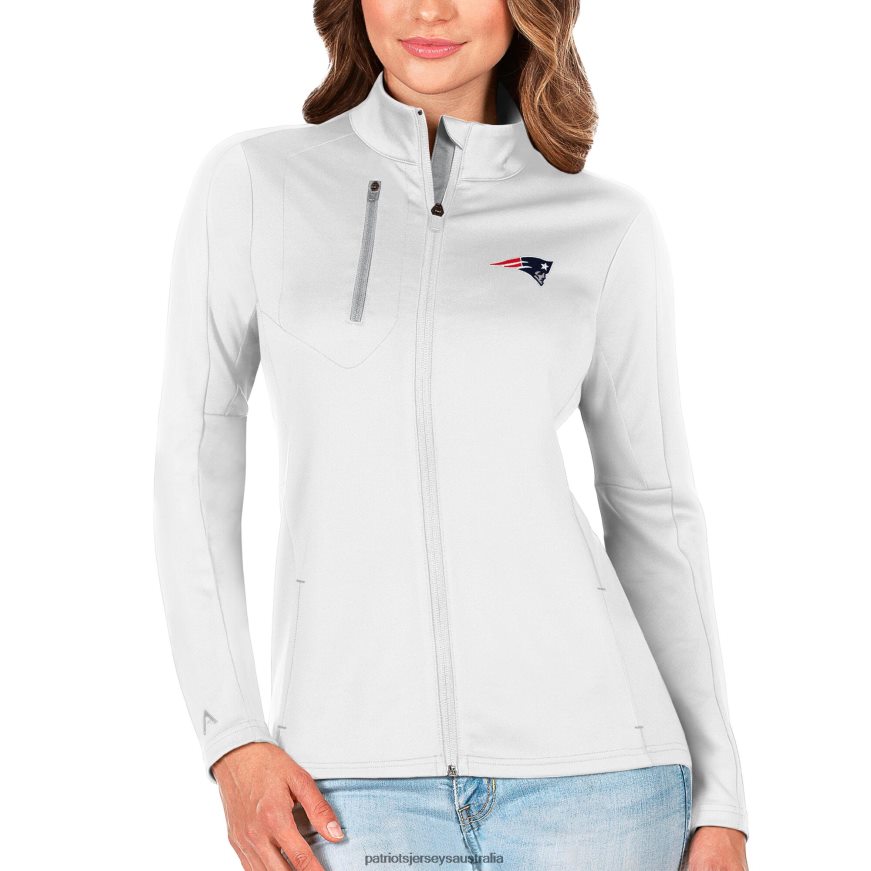 Women Antigua White/Silver Generation Full-Zip Jacket ZZ06V2922 Patriots Jersey Clothing