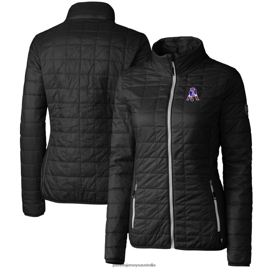 Women Cutter & Buck Black Throwback Logo Rainier PrimaLoft Eco Full-Zip Puffer Jacket ZZ06V21088 Patriots Jersey Clothing