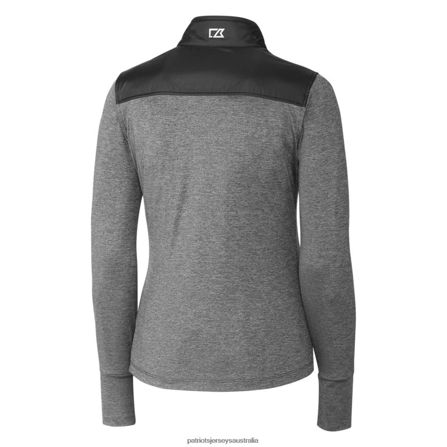 Women Cutter & Buck Black Throwback Logo Stealth Hybrid Quilted Full-Zip Windbreaker Jacket ZZ06V21048 Patriots Jersey Clothing