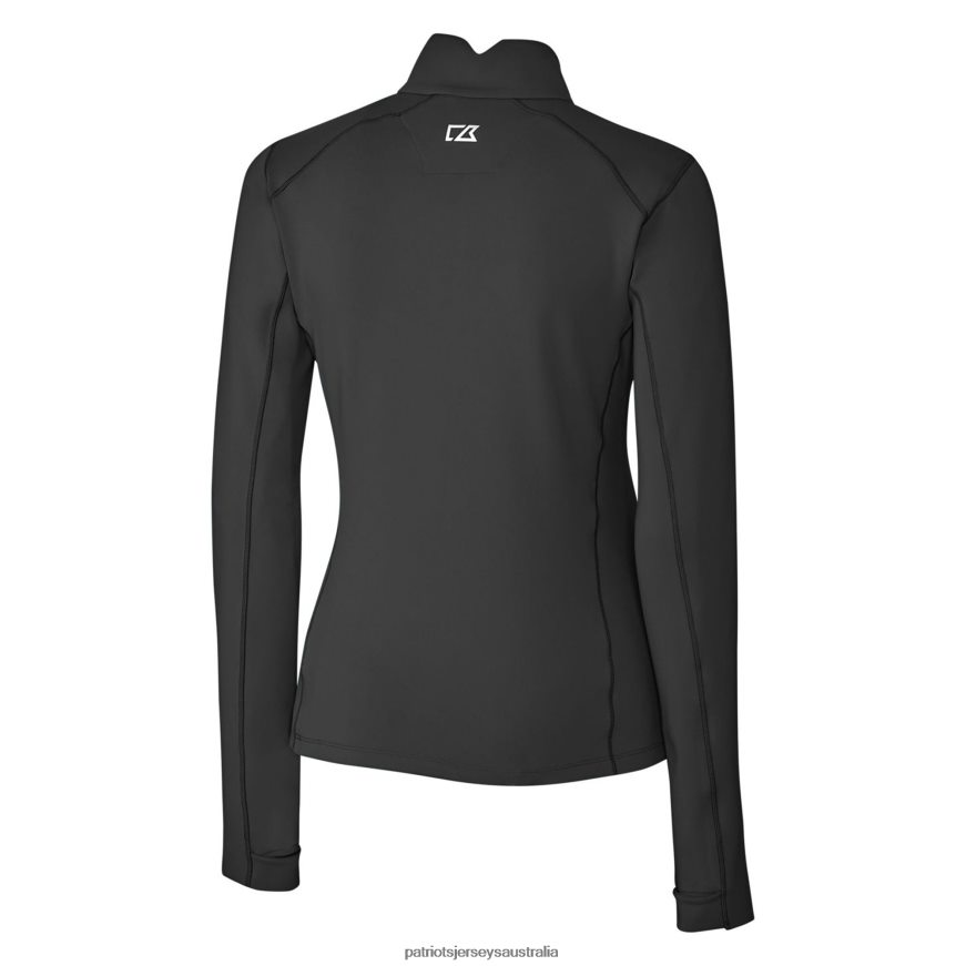 Women Cutter & Buck Black Throwback Logo Traverse Stretch Quarter-Zip Pullover Top ZZ06V21035 Patriots Jersey Clothing