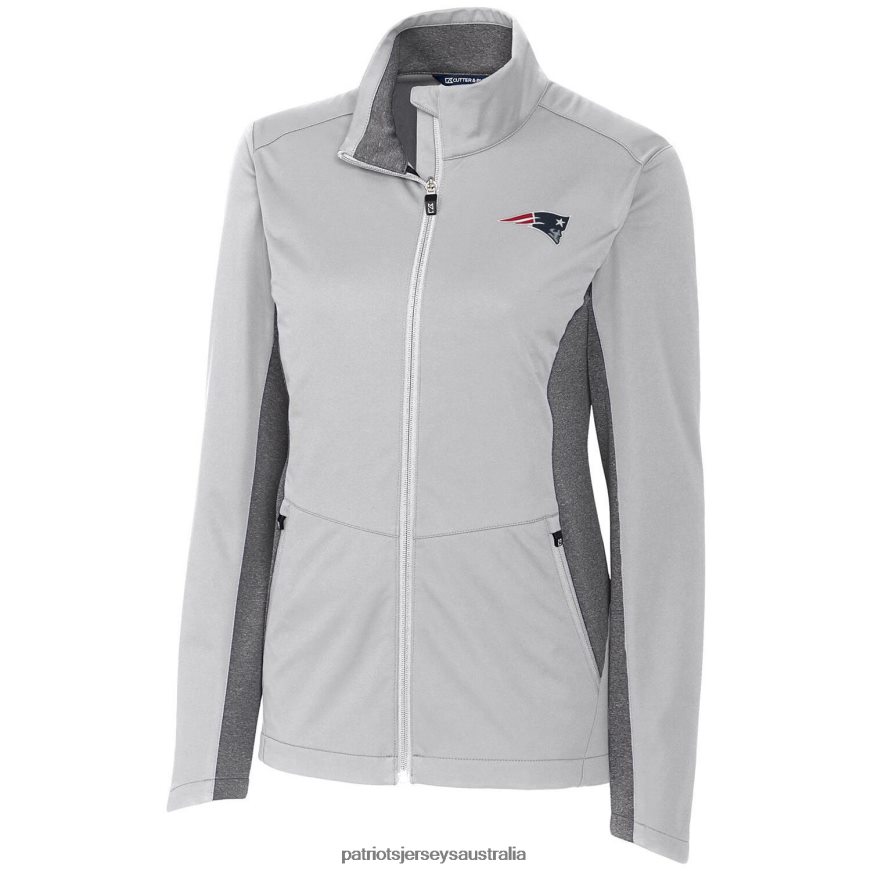 Women Cutter & Buck Gray Navigate Softshell Full-Zip Jacket ZZ06V2956 Patriots Jersey Clothing
