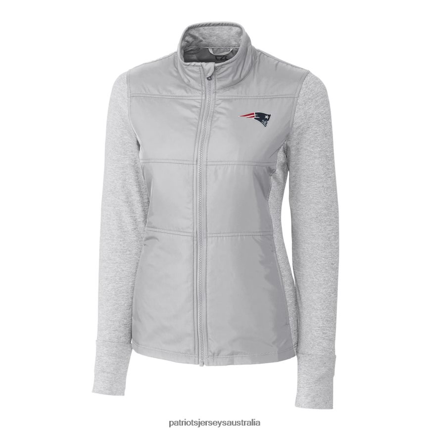 Women Cutter & Buck Gray Stealth Full-Zip Jacket ZZ06V21040 Patriots Jersey Clothing
