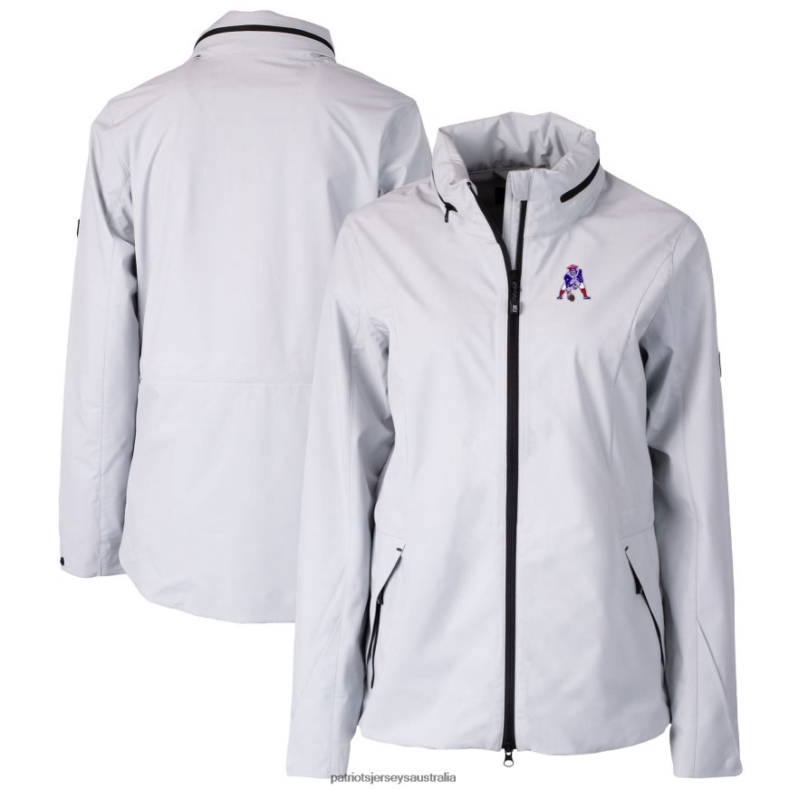 Women Cutter & Buck Gray Throwback Logo Vapor Full-Zip Rain Jacket ZZ06V21101 Patriots Jersey Clothing