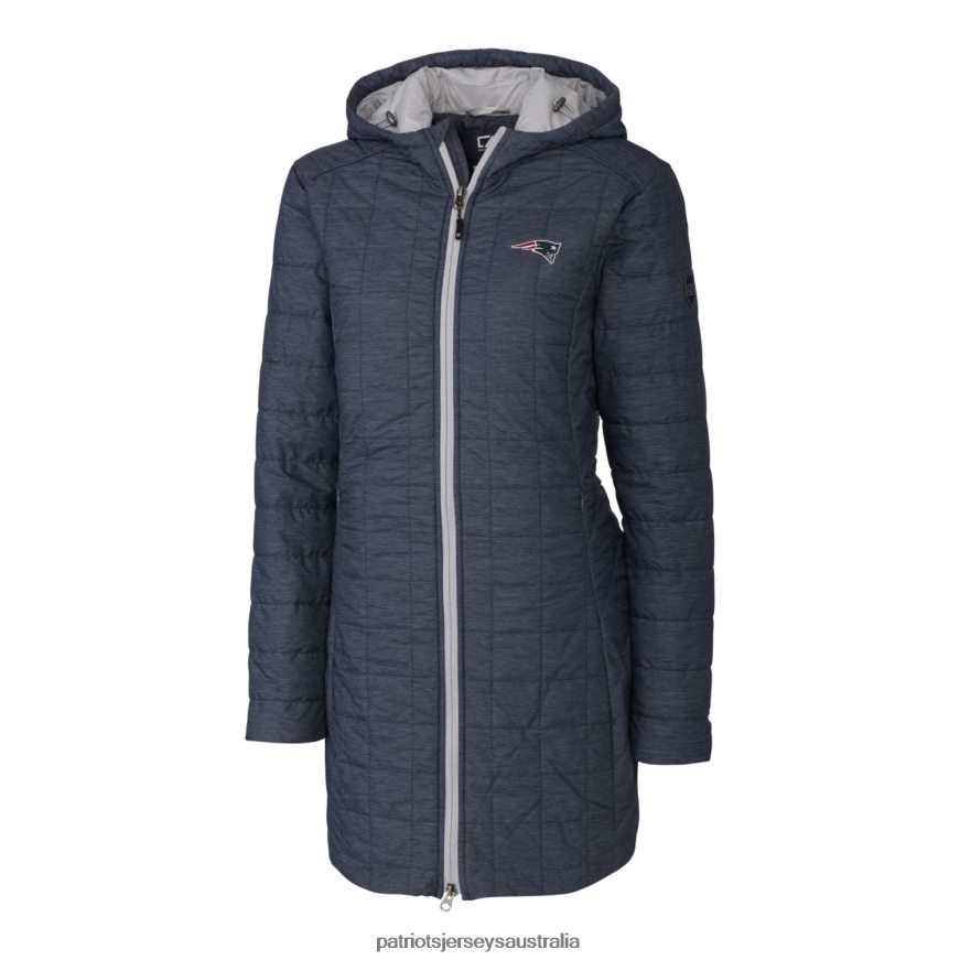 Women Cutter & Buck Heather Navy Rainier Primaloft Eco Hooded Long Lightweight Coat ZZ06V2903 Patriots Jersey Clothing