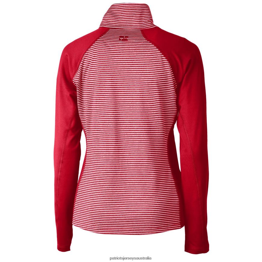 Women Cutter & Buck Red Forge Tonal Half-Zip Top ZZ06V21084 Patriots Jersey Clothing