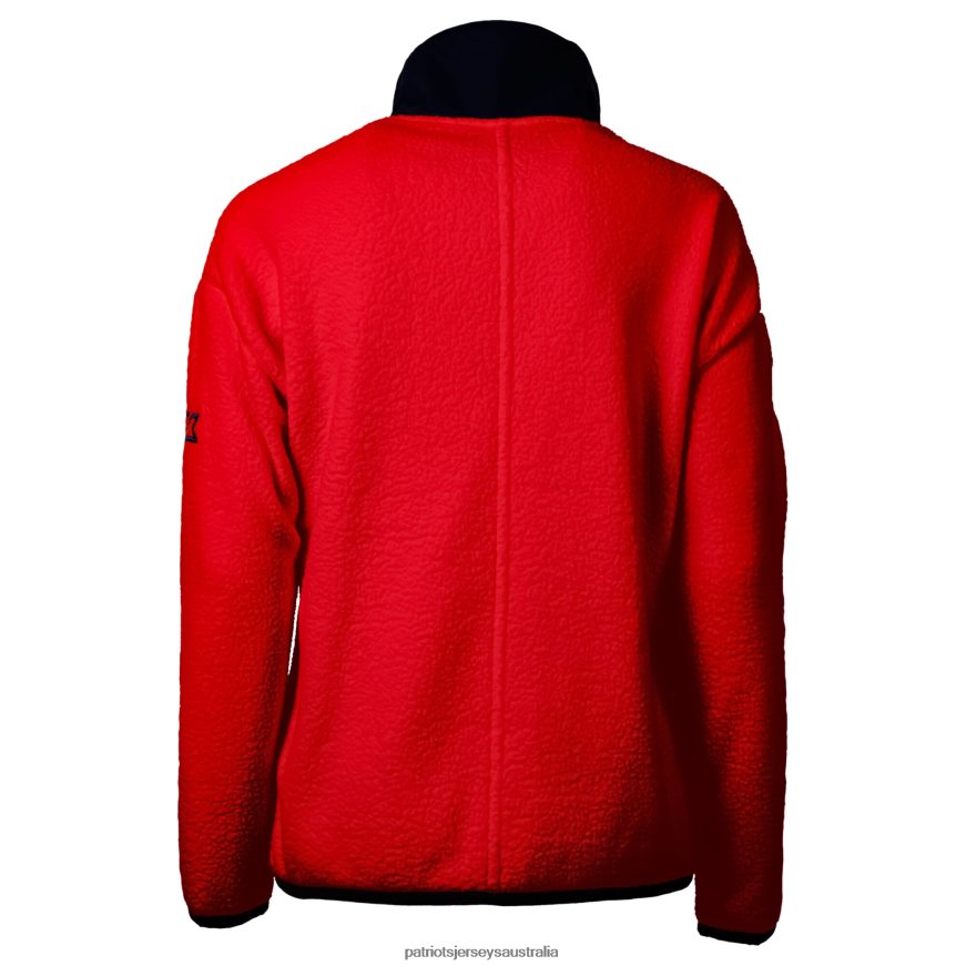Women Cutter & Buck Red Helmet Logo Cascade Eco Sherpa Full-Zip Fleece Jacket ZZ06V2877 Patriots Jersey Clothing