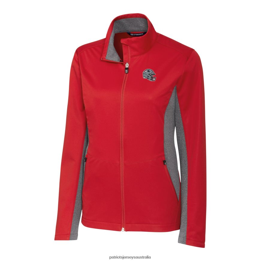 Women Cutter & Buck Red Helmet Logo Navigate Softshell Full-Zip Jacket ZZ06V2891 Patriots Jersey Clothing
