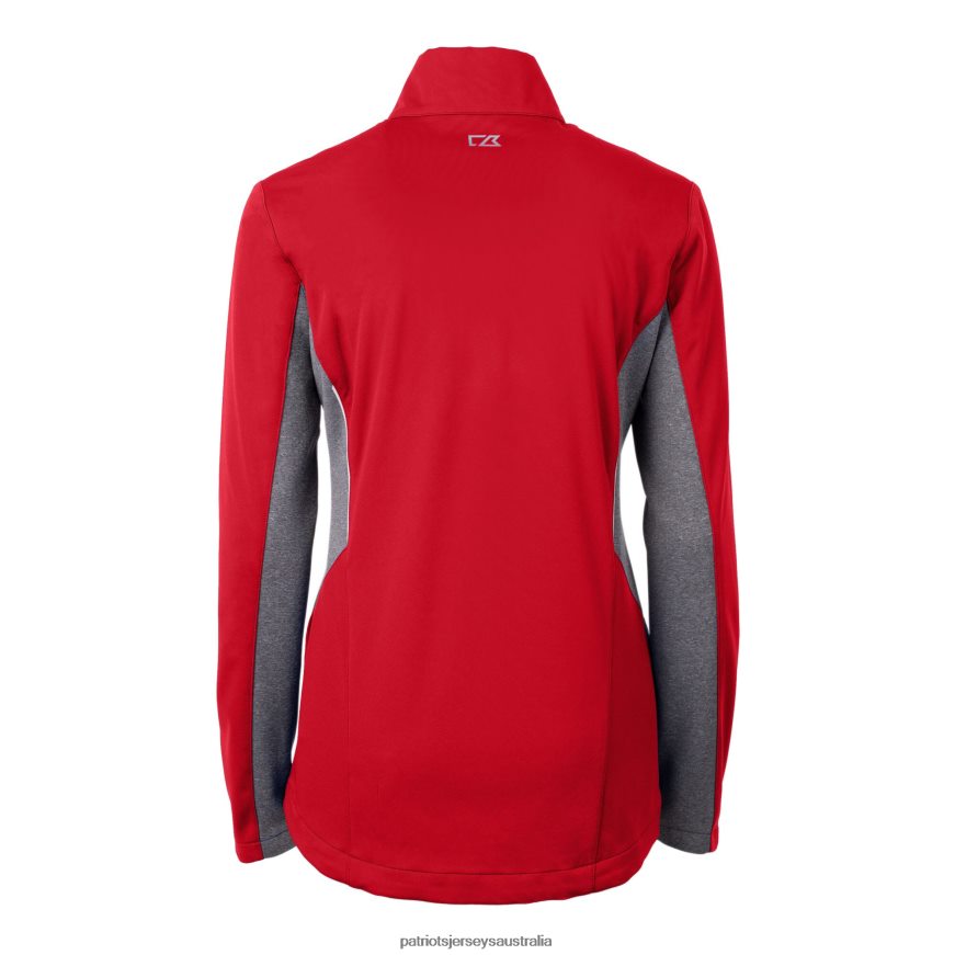 Women Cutter & Buck Red Helmet Logo Navigate Softshell Full-Zip Jacket ZZ06V2891 Patriots Jersey Clothing