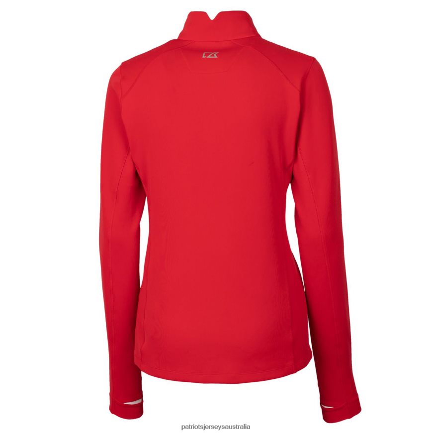 Women Cutter & Buck Red Throwback Logo Traverse Stretch Quarter-Zip Pullover Top ZZ06V21038 Patriots Jersey Clothing