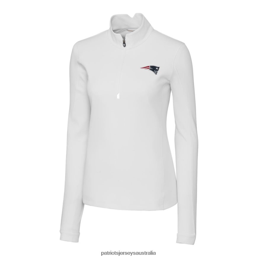 Women Cutter & Buck White Traverse Half-Zip Pullover Jacket ZZ06V21028 Patriots Jersey Clothing