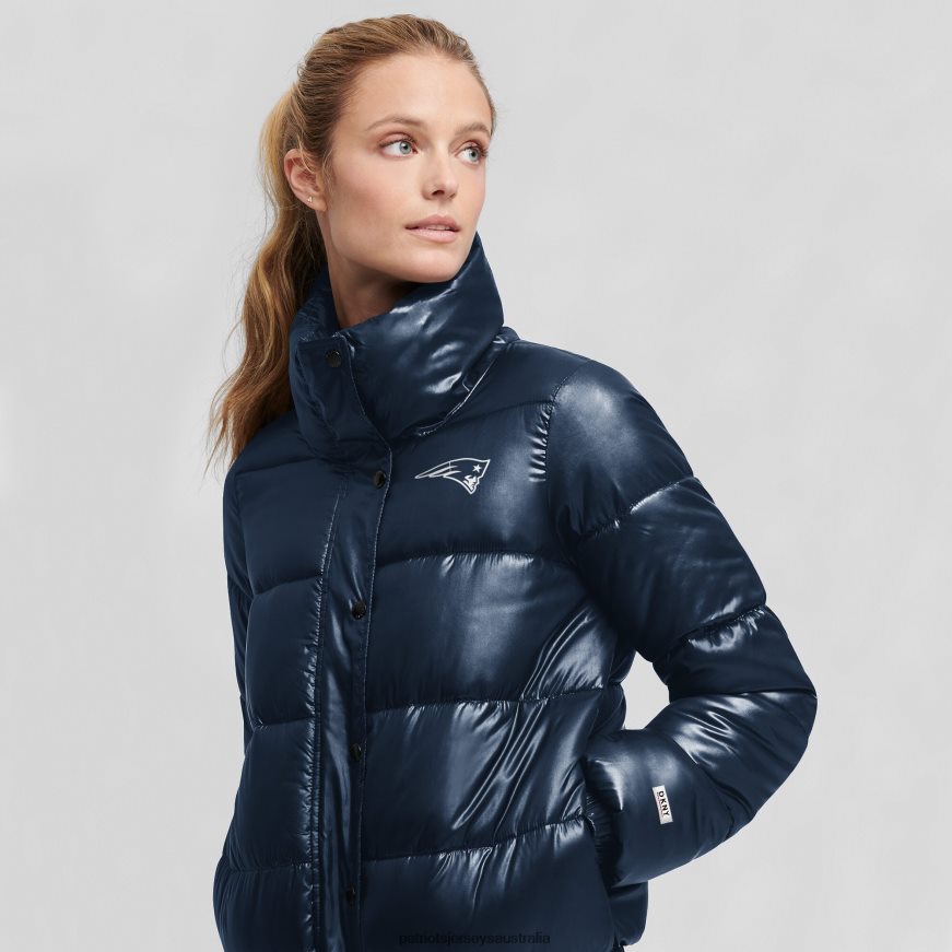 Women DKNY Sport Navy Julia Full-Button Puffer Jacket ZZ06V21033 Patriots Jersey Clothing