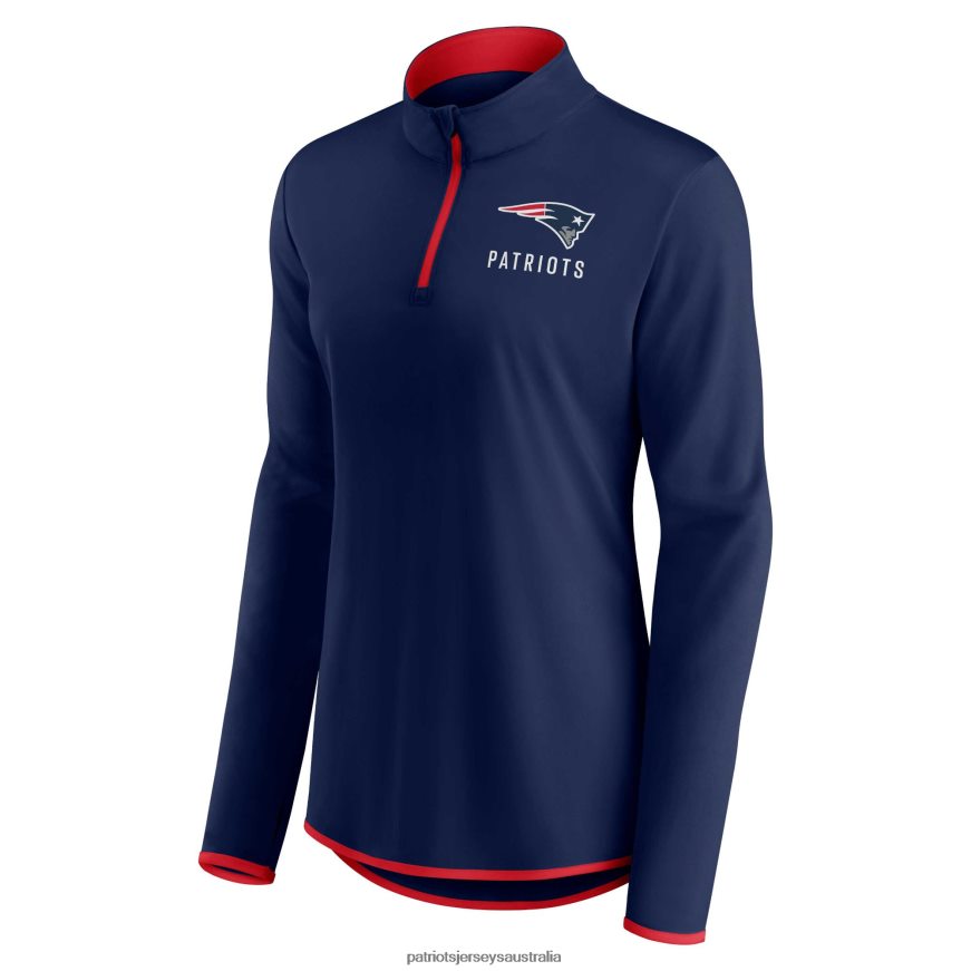 Women Fanatics Branded Navy Plus Size Worth the Drive Quarter-Zip Top ZZ06V2899 Patriots Jersey Clothing