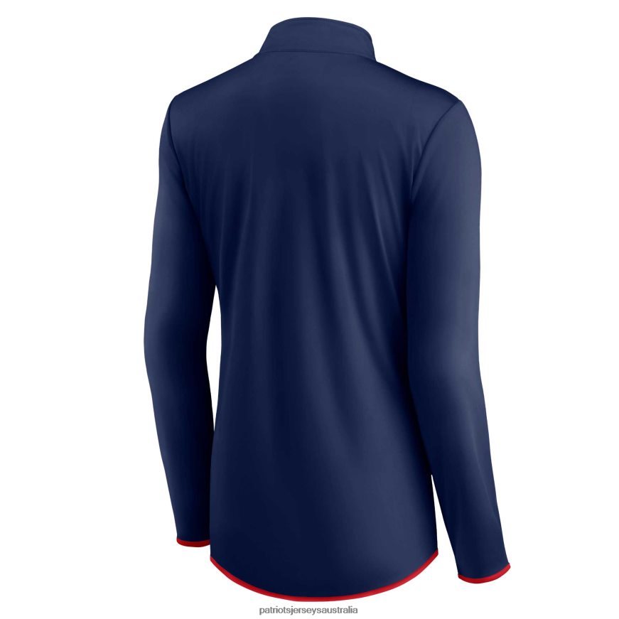 Women Fanatics Branded Navy Worth the Drive Quarter-Zip Top ZZ06V2825 Patriots Jersey Clothing