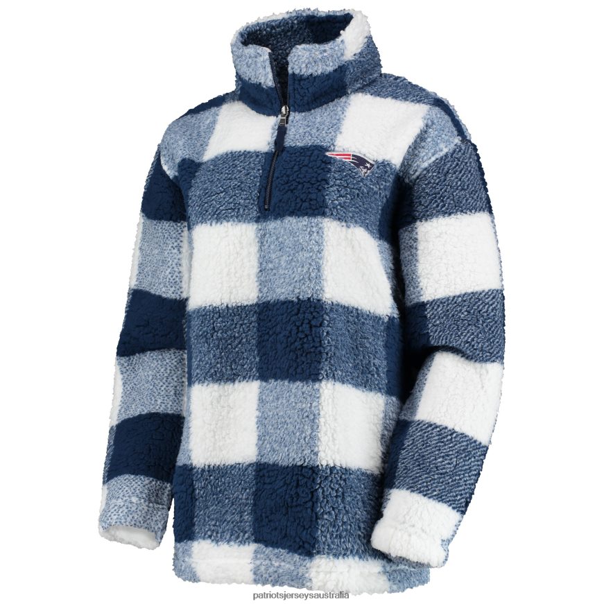 Women G-III 4Her by Carl Banks Navy Sherpa Plaid Quarter-Zip Jacket ZZ06V2954 Patriots Jersey Clothing
