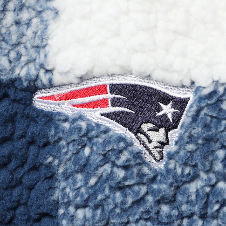 Women G-III 4Her by Carl Banks Navy Sherpa Plaid Quarter-Zip Jacket ZZ06V2954 Patriots Jersey Clothing