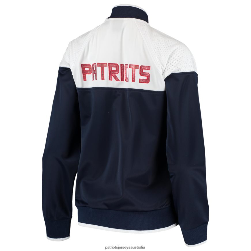 Women G-III 4Her by Carl Banks Navy/White Wildcard Full-Zip Raglan Track Jacket ZZ06V2975 Patriots Jersey Clothing