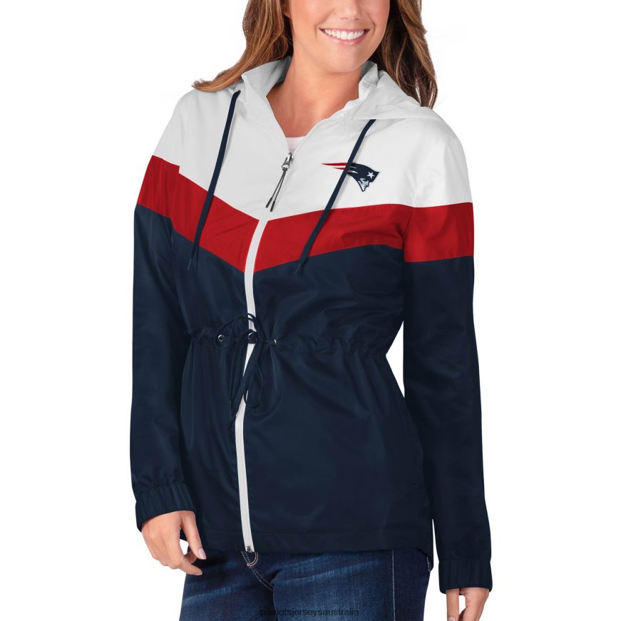 Women G-III 4Her by Carl Banks White/Navy Stadium Full-Zip Hoodie Jacket ZZ06V21017 Patriots Jersey Clothing