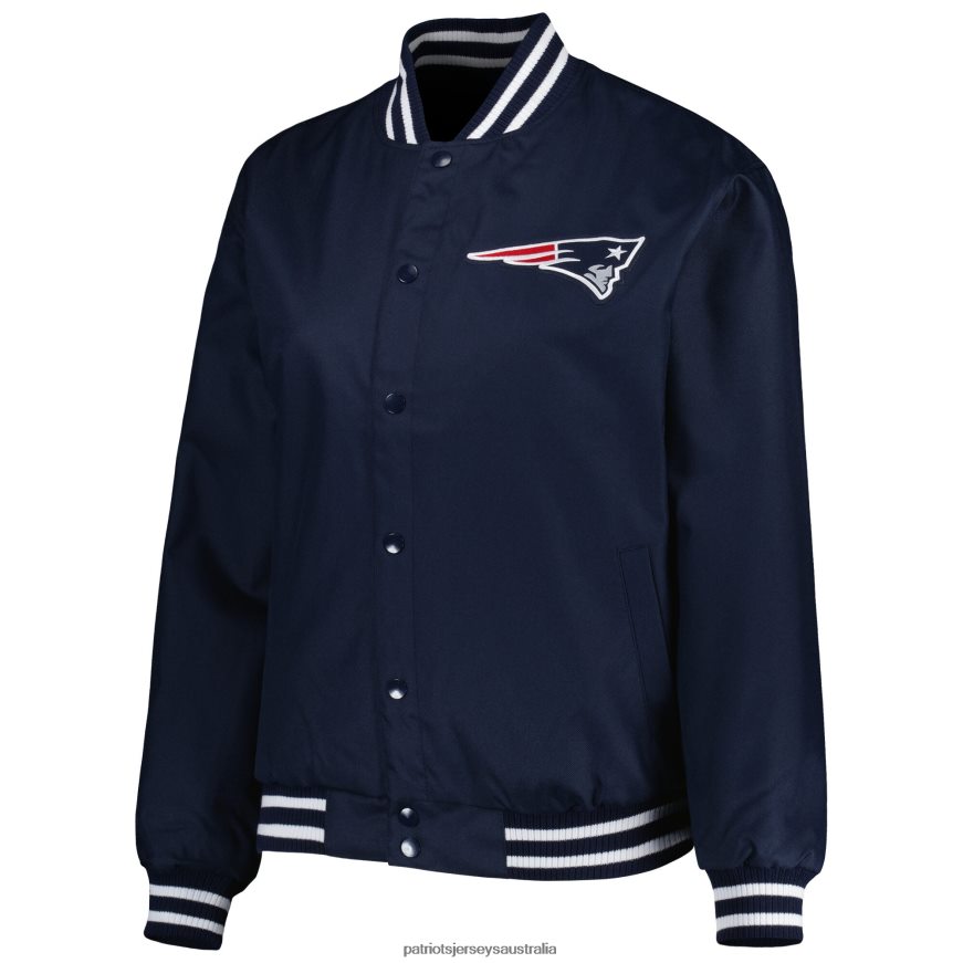 Women JH Design Navy Plus Size Full-Snap Jacket ZZ06V21002 Patriots Jersey Clothing