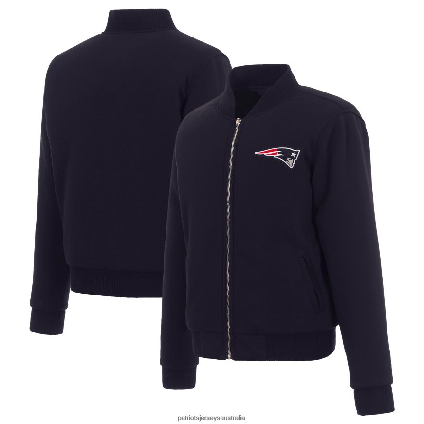 Women JH Design Navy Reversible Fleece Full-Zip Jacket ZZ06V2967 Patriots Jersey Clothing