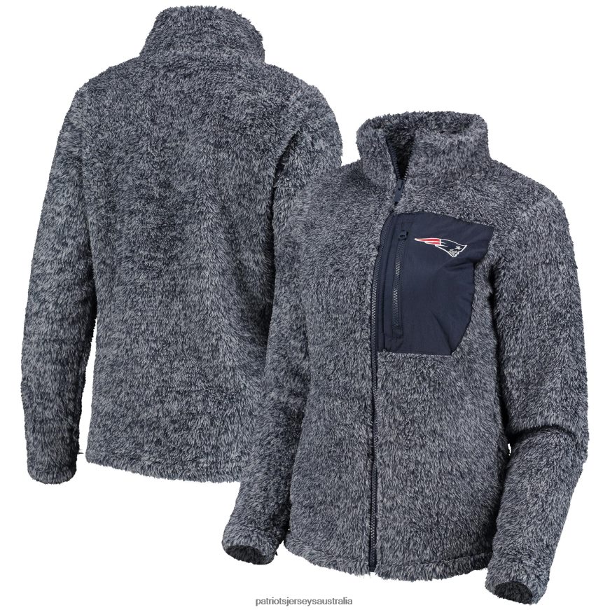 Women Juniors Navy Intercepting Teddy Full-Zip Jacket ZZ06V22355 Patriots Jersey Clothing