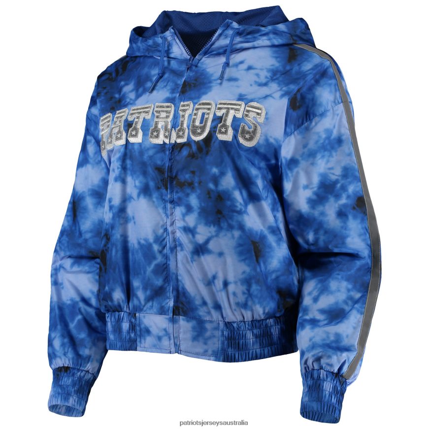 Women Mitchell & Ness Navy Galaxy Full-Zip Windbreaker Hoodie Jacket ZZ06V2931 Patriots Jersey Clothing