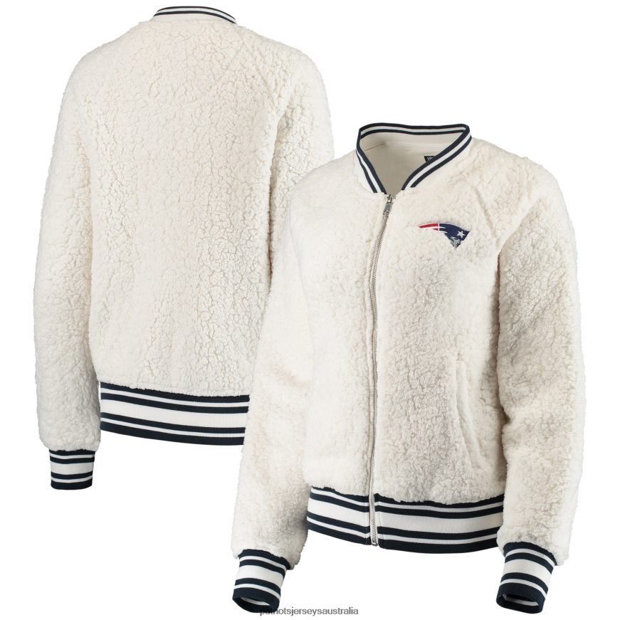 Women New Era Cream Athletic Sherpa Full-Zip Jacket ZZ06V2904 Patriots Jersey Clothing