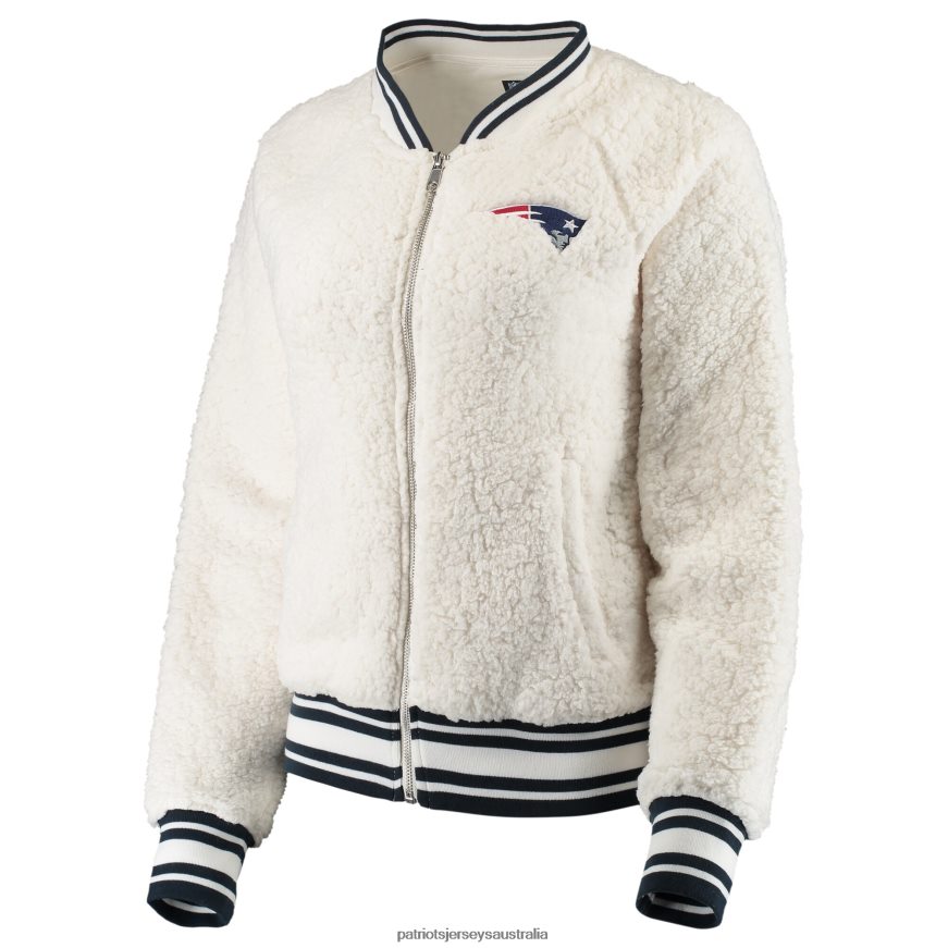Women New Era Cream Athletic Sherpa Full-Zip Jacket ZZ06V2904 Patriots Jersey Clothing