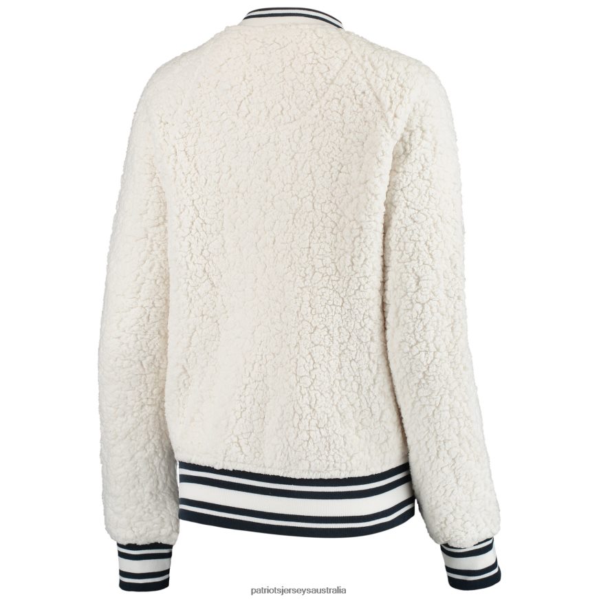 Women New Era Cream Athletic Sherpa Full-Zip Jacket ZZ06V2904 Patriots Jersey Clothing