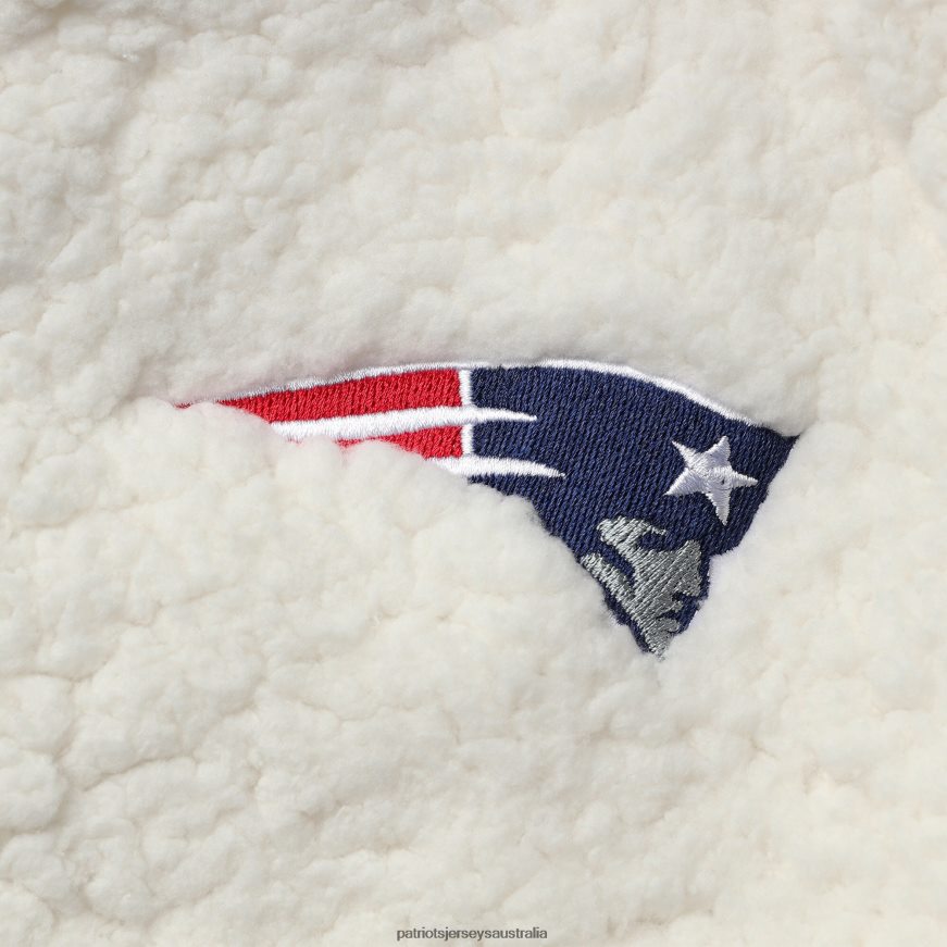 Women New Era Cream Athletic Sherpa Full-Zip Jacket ZZ06V2904 Patriots Jersey Clothing