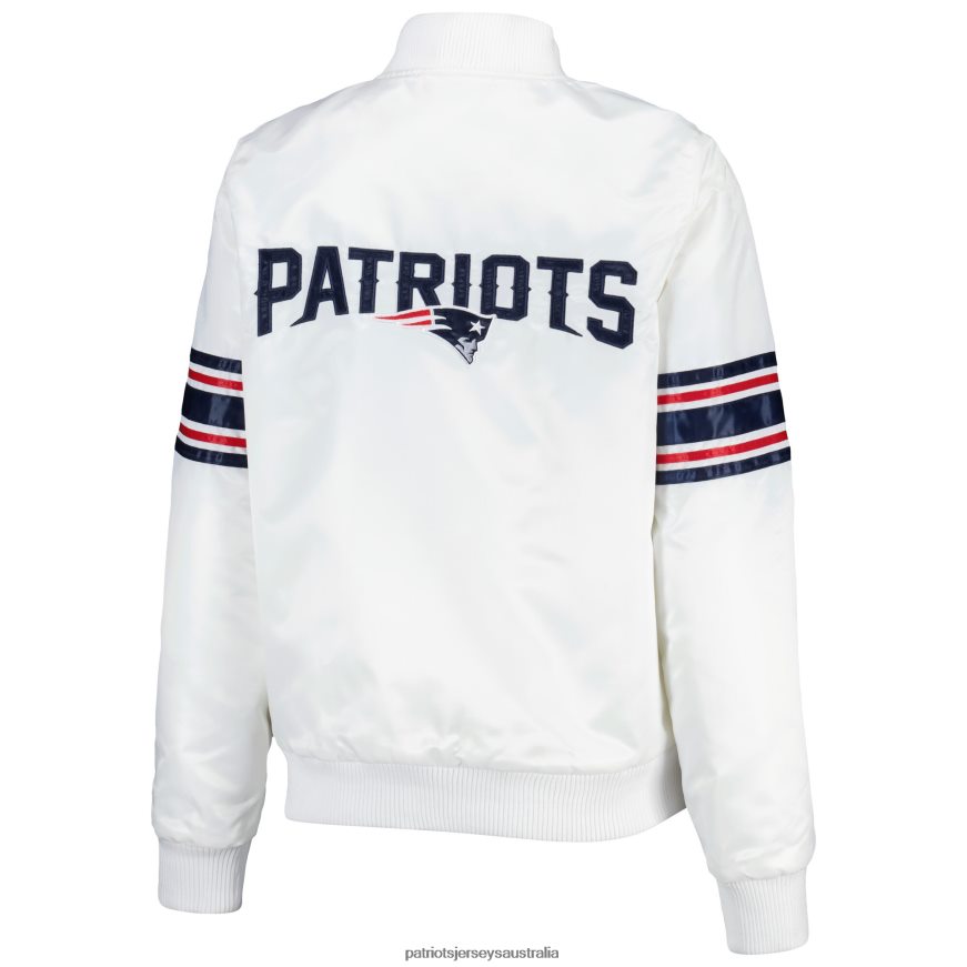 Women Starter White Line Up Satin Full-Snap Varsity Jacket ZZ06V2915 Patriots Jersey Clothing