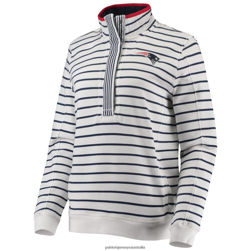 Women Vineyard Vines White Americana Shep Shirt Half-Zip Sweatshirt ZZ06V2968 Patriots Jersey Clothing
