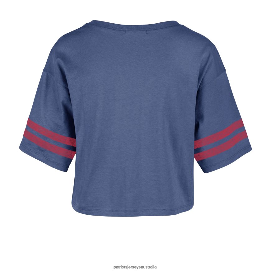 Women 47 Royal Fanfare Sport V-Neck Crop Top ZZ06V22638 Patriots Jersey Clothing