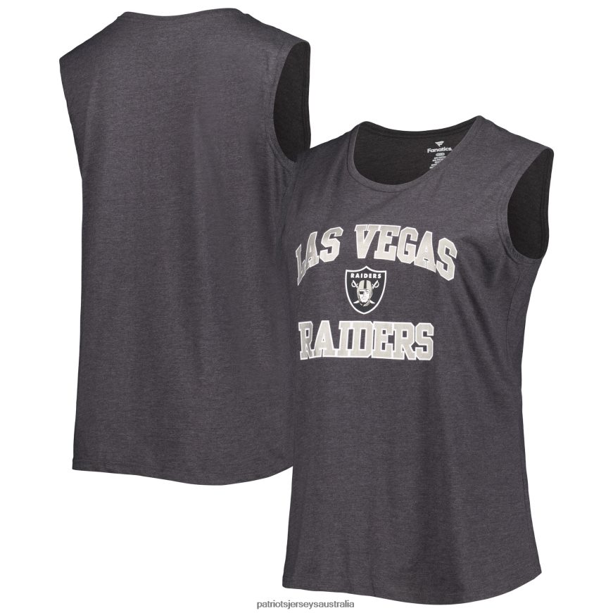 Women Fanatics Branded Heather Charcoal Las Vegas Raiders Plus Size Tank Top ZZ06V22692 Patriots Jersey Clothing