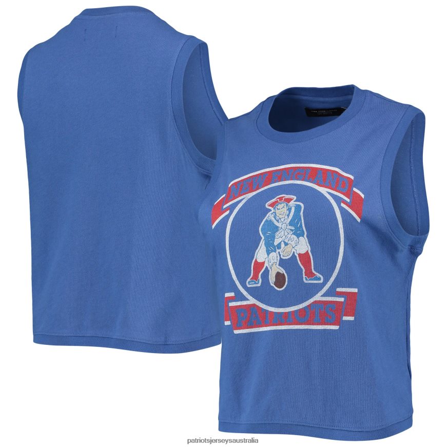 Women Junk Food Royal Rib Ranger Muscle Tank Top ZZ06V22804 Patriots Jersey Clothing