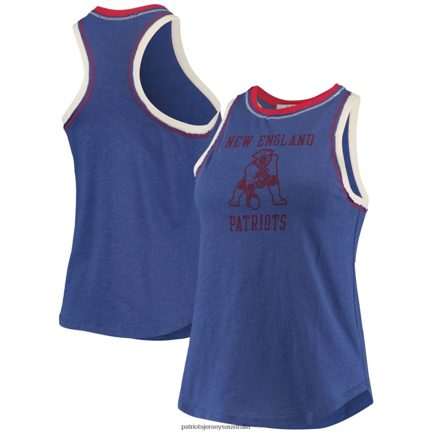 Women Junk Food Royal Touchdown Tank Top ZZ06V22656 Patriots Jersey Clothing